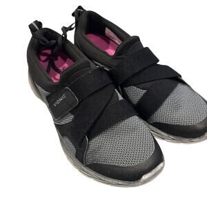 Vionic Shoes Womens 9 Dash Slip On Black Gray Fabric Comfortable Sneakers
